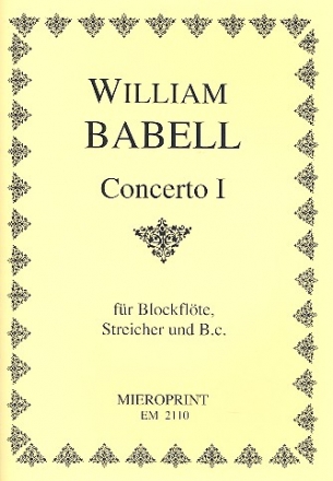 Concerto no.1 fr Sopranblockflte, 4 Violinen und BC Partitur und Stimmen