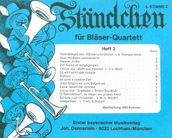 Stndchen Band 2  fr 4-stimmiges Blechblser-Ensemble 4. Stimme in C  Bassschlssel