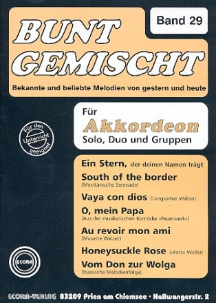 Bunt gemischt Band 29 fr Akkordeon (Solo, Duo und Gruppen)