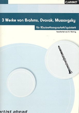 3 Werke von Brahms, Dvorak, Mussorgsky fr 4-5 Klarinetten Partitur und Stimmen