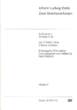 2 Streichersinfonien fr 2 Violinen, Viola und Bc Violine 2