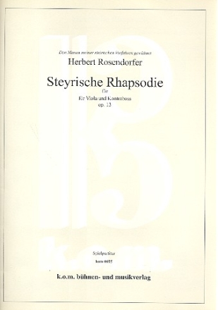 Steyrische Rhapsodie op.13 fr Viola und Kontrabass 2 Spielpartituren