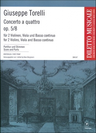 Concerto  quattro op.5,8 fr 2 Violinen, Viola und Bc Partitur und Simmen