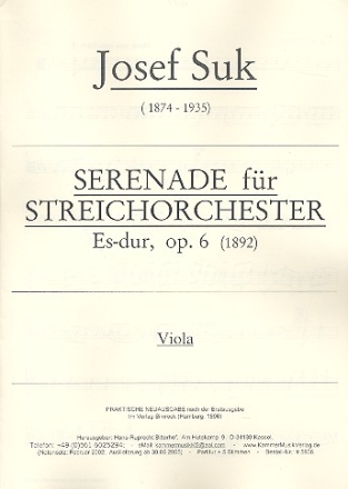 Serenade Es-Dur op.6 fr Streichorchester Viola