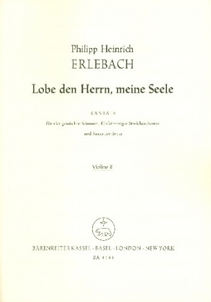 Lobe den Herrn meine Seele fr gem Chor, Streichorchester und Bc Violine 2