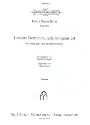 Laudate Domium quia benignus est fr gem Chor, Streicher und Orgel Partitur