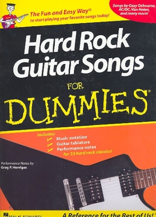 Hard Rock Guitar Songs for Dummies 33 Hard Rock Classics for guitar (with music notation, tablature and performance notes)