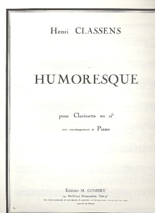 Humoresque pour clarinette et piano