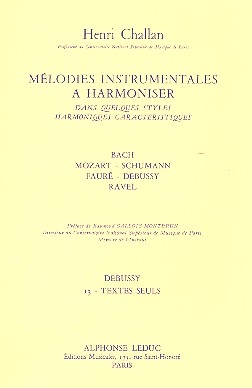 Melodies instrumentales  harmoniser vol.13 Debussy - textes seuls