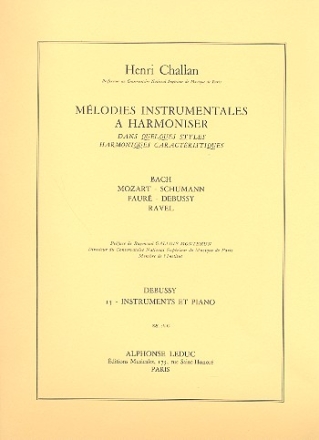 Melodies instrumentales  harmoniser vol.15 Debussy - instruments et piano