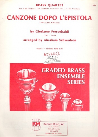 Canzone dopo l'epistola for 2 trumpets and 2 trombones score and parts