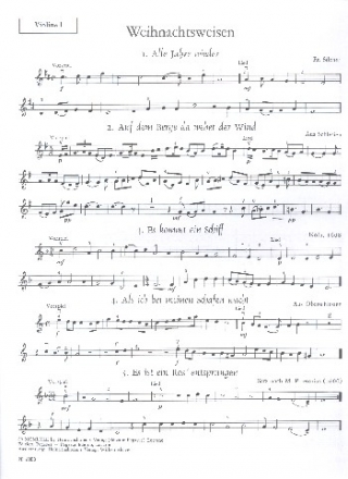 Weihnachtsweisen fr Streichquartett (Klavier ad lib) Stimmenset