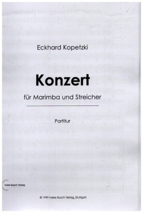 Konzert fr Marimba und Streicher Studienpartitur