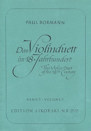 Das Violinduett im 18. Jahrhundert Band 3 fr 2 Violinen Spielpartitur