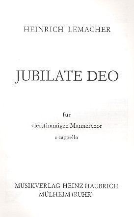 Jubilate deo fr Mnnerchor a cappella Partitur