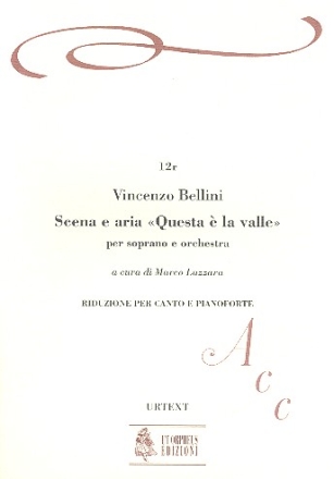 Scena e aria Questa  la valle per soprano e orchestra riduzione per soprano e pianoforte