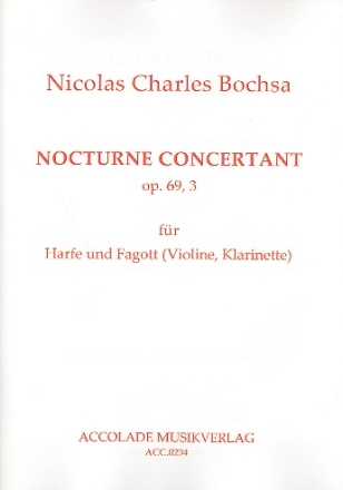 Nocturne concertant c-Moll op.69,3 fr Harfe und Fagott (Violine/Klarinette) Partitur und Stimmen