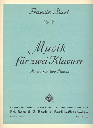 Musik op.4 fr 2 Klaviere Spielpartitur