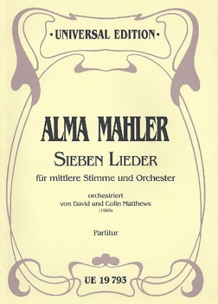 7 Lieder fr Gesang (mittel) und Orchester Partitur