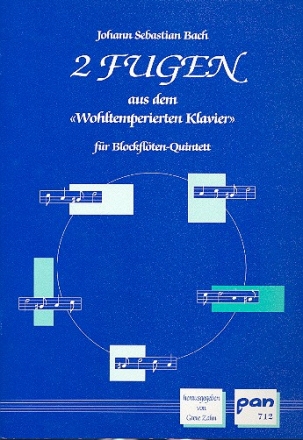 2 Fugen aus dem Wohltemperierten Klavier fr 5 Blockflten (SAATB) Partitur und Stimmen