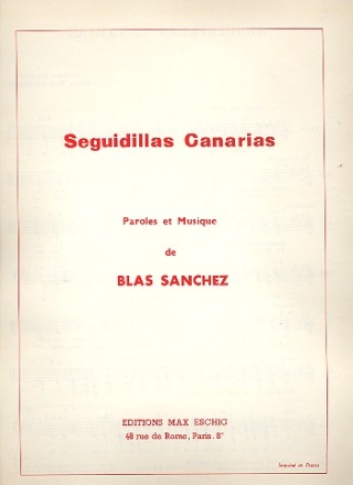 Seguidillas Canarias pour chant et piano