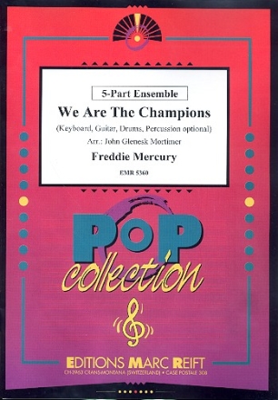 We are the Champions: for flexible ensemble (keyboard, guitar drums ad lib) score and parts