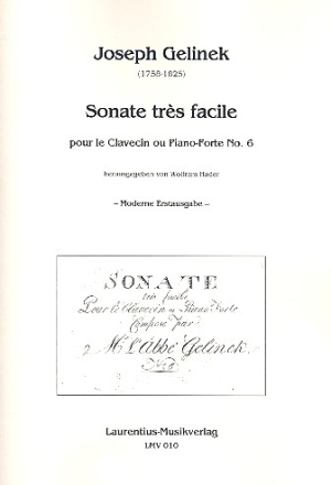 Sonate trs facile no.6 pour clavecin (pianoforte)