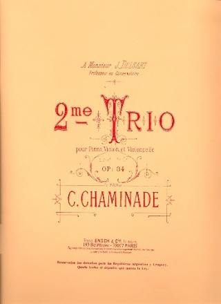 Trio no.2 op.34 pour piano, violon et violoncelle parties