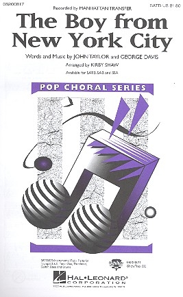 The Boy from New York City for mixed chorus (SATB) and instruments vocal score