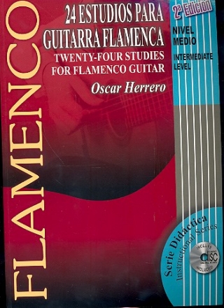 24 estudios nivel medio (+CD) para guitarra flamenca/tabulatura (en/sp/frz)