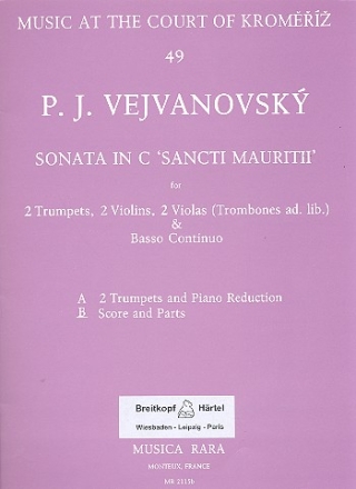 Sonate C-Dur fr 2 Trompeten, 2 Violinen, 2 Violen und bc (Posaunen ad lib) Partitur und Stimmen