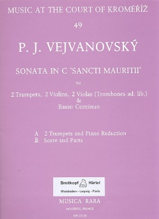 Sonate C-Dur fr 2 Trompeten, 2 Violinen, 2 Violen und bc (Posaunen ad lib) Partitur und Stimmen