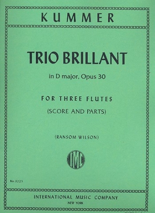 Trio Brillant d major op.30 for 3 flutes score+parts