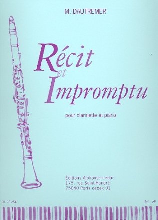 Rcit et Impromptu pour clarinette et piano