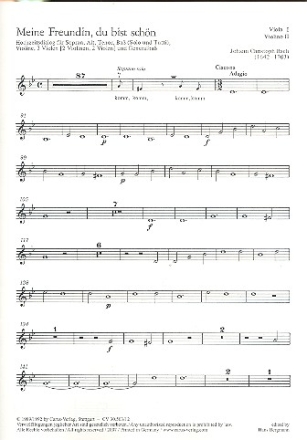 Meine Freundin du bist schn fr Soli (gem Chor), Streicher und Bc Viola 1 (Violine 2)