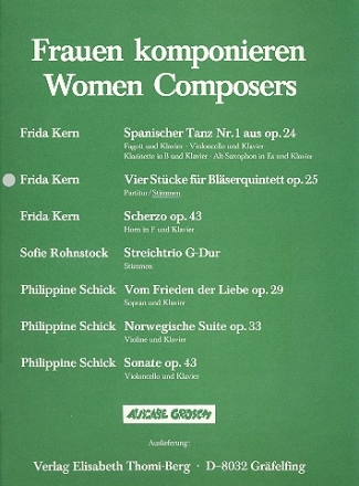 4 Stcke op.25 fr Flte, Oboe, Klarinette, Horn und Fagott Stimmen