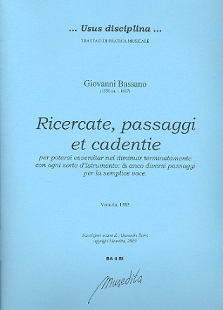 Ricercate passagi et cadentie per ogni sorte d'istrumento o per la semplice voci