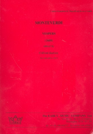 Vespers (1610) (red cover) for mixed chorus and orchestra score (revised edition 2010)