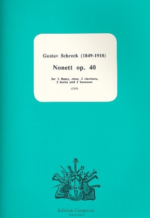 Nonett op.40 for 2 flutes, oboe, 2 clarinets, 2 horn and 2 bassoons score and parts