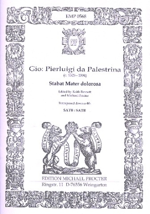 Stabat Mater dolorosa for mixed chorus a cappella score