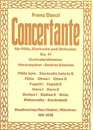 Concertante op.41 für Flöte, Klarinette und Orchester Stimmen