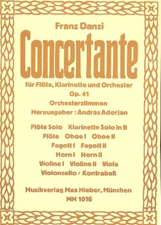 Concertante op.41 fr Flte, Klarinette und Orchester Stimmen