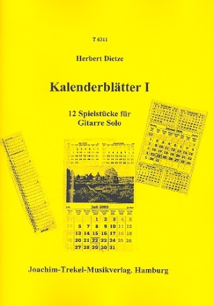 Kalenderbltter Band 1 fr Gitarre