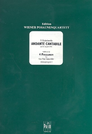 Andante cantabile aus dem Streichquartett Nr.1 fr 4 Posaunen Partitur und Stimmen