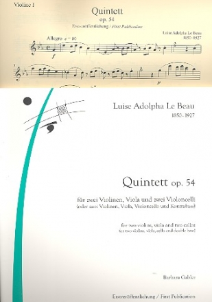 Quintett op.54 fr 2 Violinen, Viola, Violoncello und Kontrabass Partitur und Stimmen