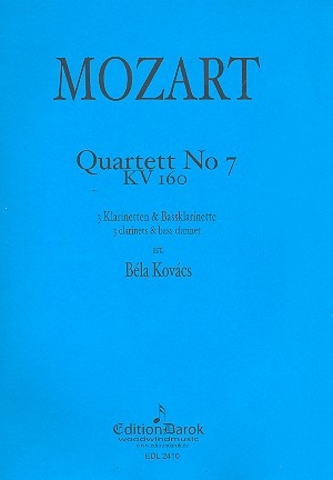 Quartett Nr.7 KV160 für 3 Klarinetten und Bassklarinette Partitur und Stimmen