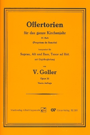 Offertorien op.33 Bd.4 fr Sopran, Alt, Bass (Tenor ad lib) und Orgelbegleitung Partitur (la)