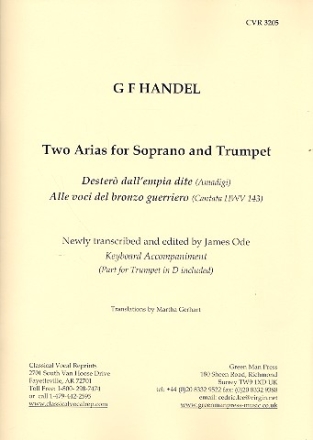 2 Arias for soprano, keyboard and trumpet in d or c (it)