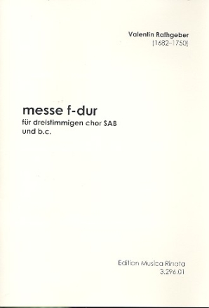 Kleine Messe F-Dur  fr 2 Frauenstimmen (eine Mnnerstimme ad lib.), bc Partitur