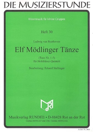 11 Mdlinger Band 1 (Nr.1-5) fr Flte und 4 Klarinetten Partitur und Stimmen